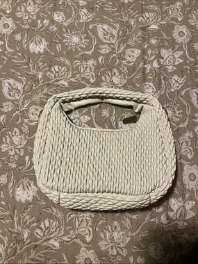Sincerely Jules Cream Woven Shoulder Bag